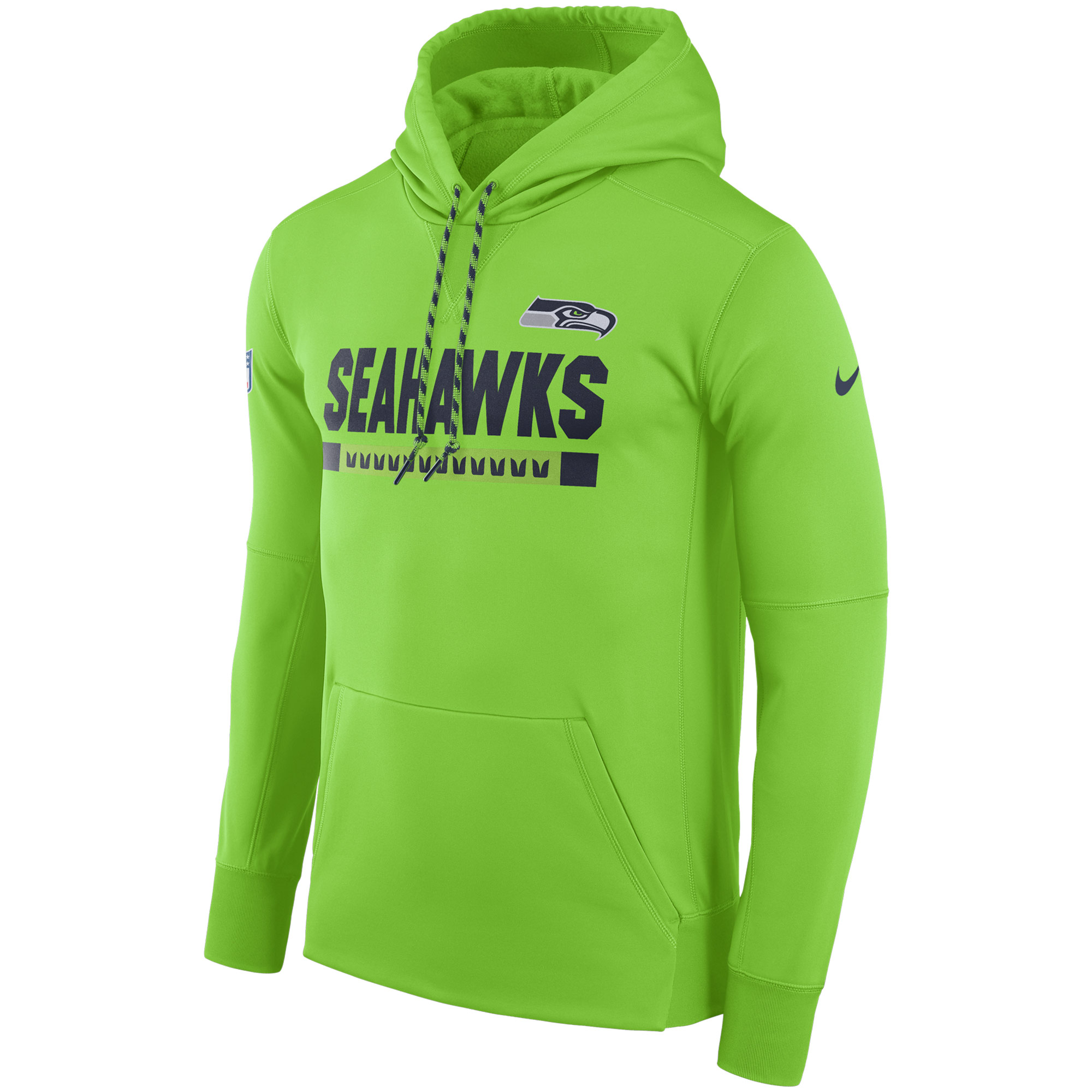 NFL Men Seattle Seahawks Nike Neon Green Sideline ThermaFit Performance PO Hoodie->cincinnati bengals->NFL Jersey